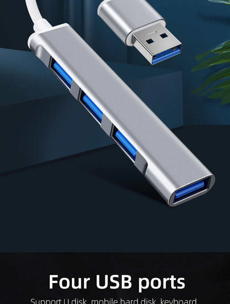 4-Port USB-C Hub Splitter for PC, Mac, iPad & MacBook Pro - USB 3.0 Connectivity